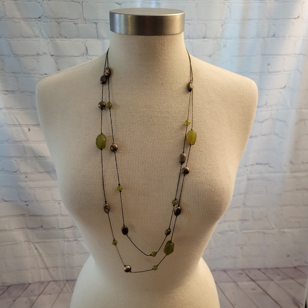 Layered Chain Necklace 32" Long